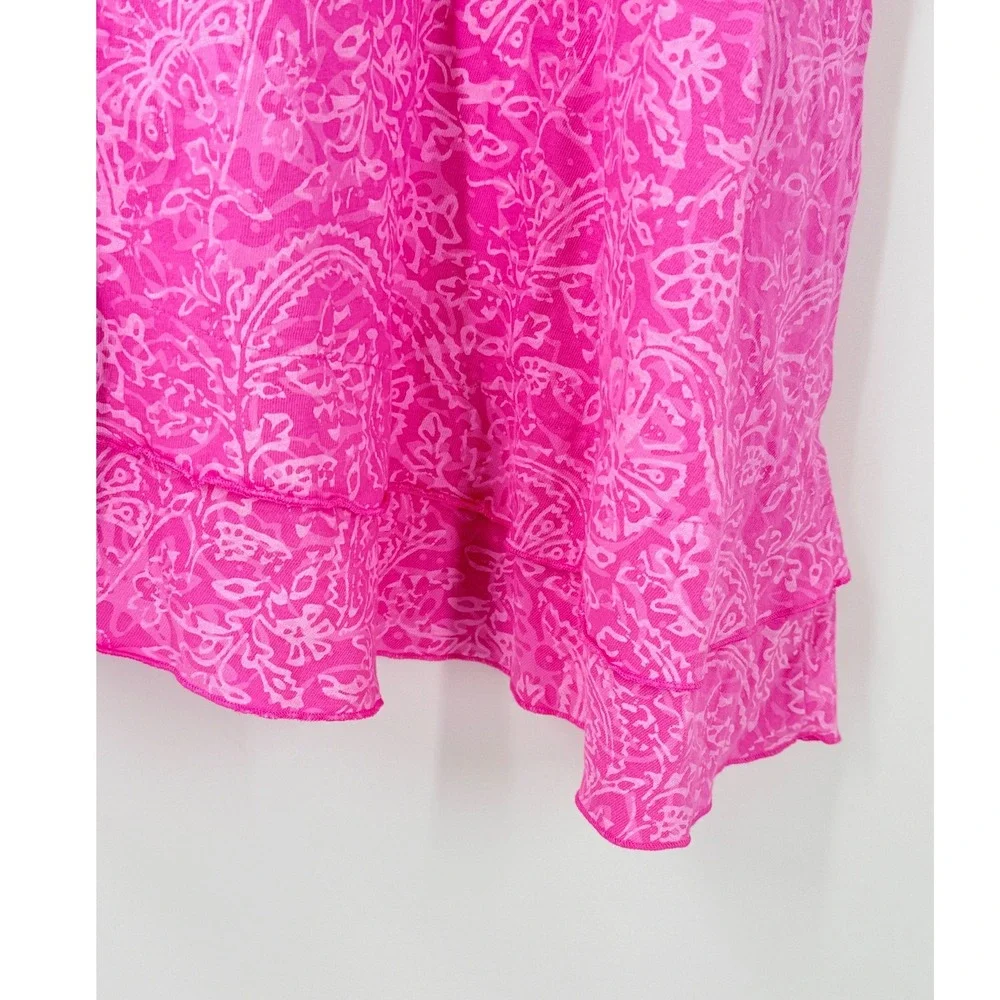 Fresh Produce 100% Cotton Pink Asymmetrical Ruffle Skirt XXL USA vacation beach